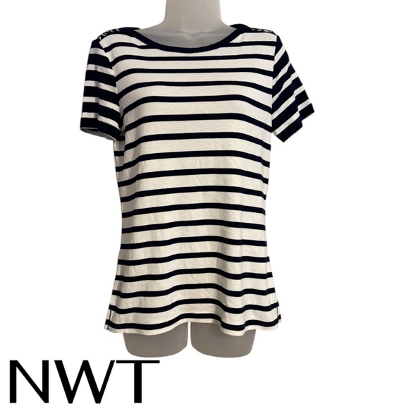 Kim Rogers Tops - NWT Kim Rogers Navy/White Striped Casual Summer Top  SMALL   #Z